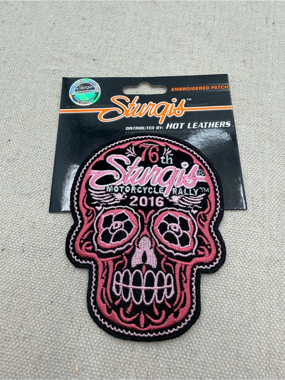 Sturgis 2016 Pink Skull Embroidered Patch